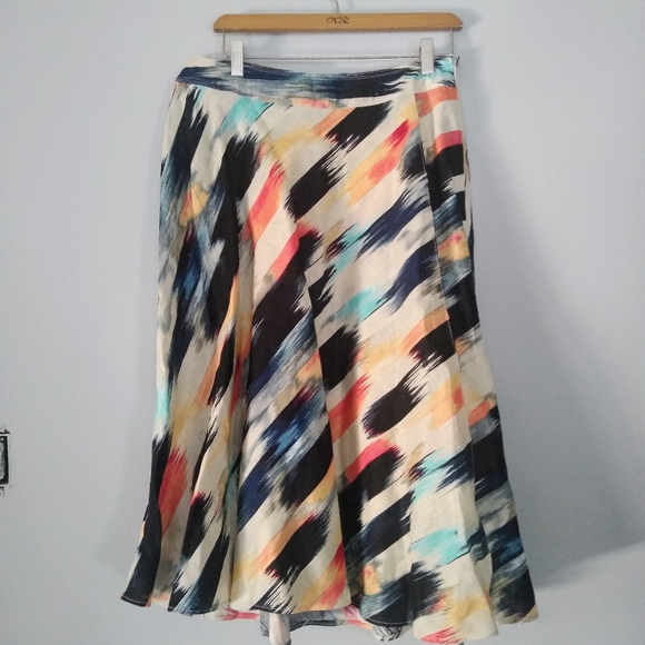 DKNY Asymmetrical Top/ Midi Skirt beige Linen - Picture 3 of 8